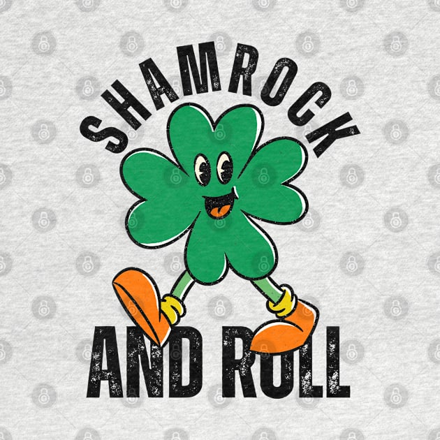 Shamrock And Roll St Patricks Day Reto by Illustradise